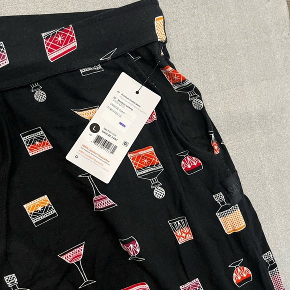 [L]Saxx Black Men's Graphic Print Snooze Pant Elastic Cuffs - Picture 4 of 7